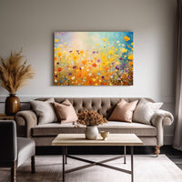 Thumbnail for Wildflowers on Canvas, Colorful Wildflower Field Art Print 03, Minimalist Flower Wall Art, Abstract Wall Art, Watercolor flowers, Floral Print, Classic, Rustic Farmhouse, Wildflower Home Decor, Flower Painting Canvas, Floral Wall Art