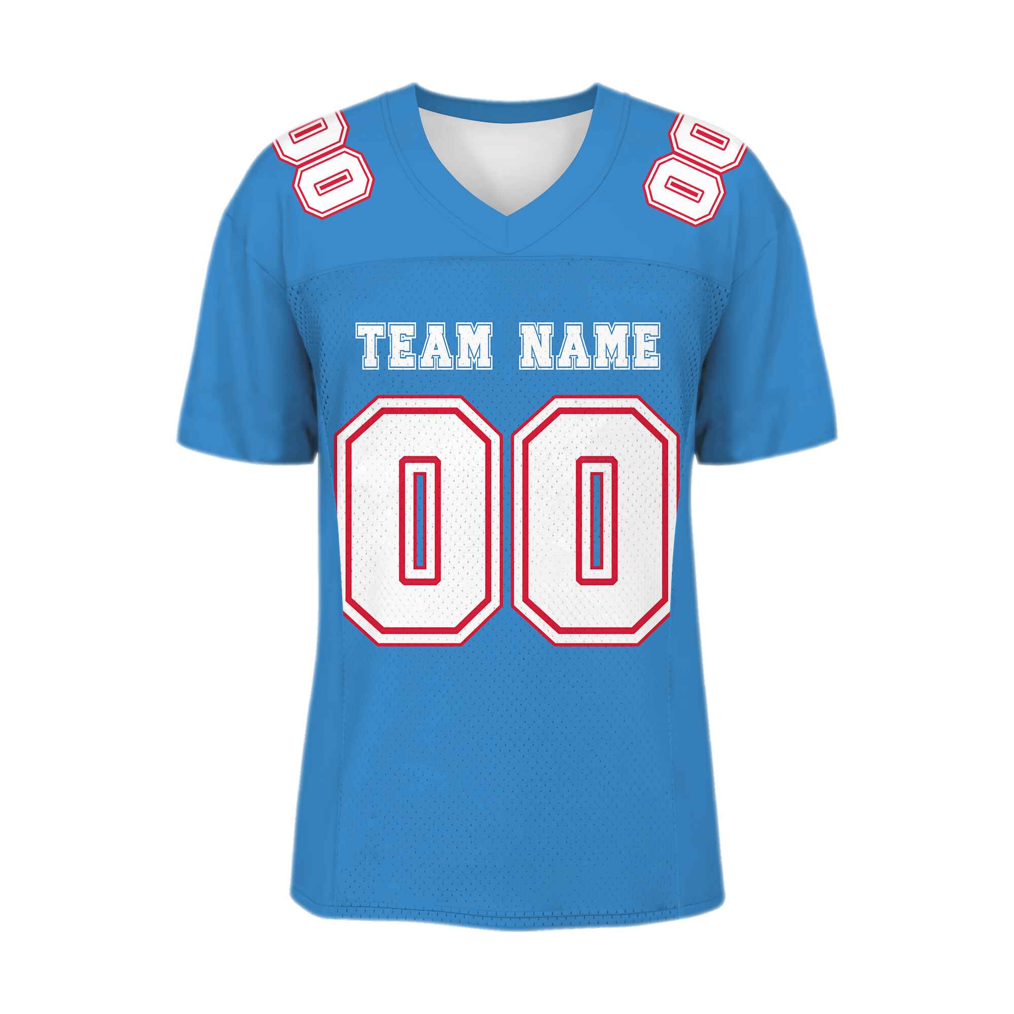 Custom Blue White-Red Mesh Authentic Football Jersey
