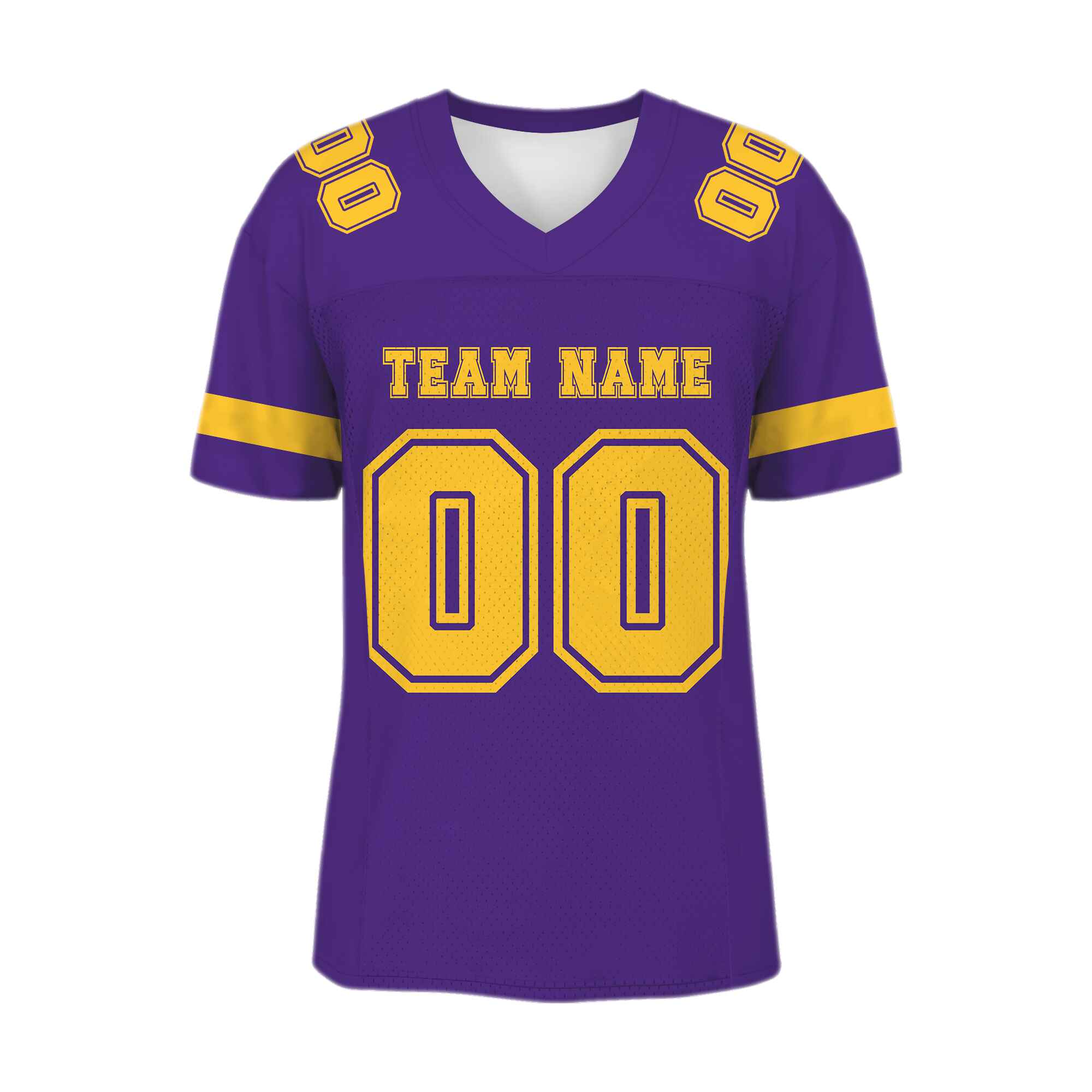 Custom Purple Gold Mesh Authentic Football Jersey