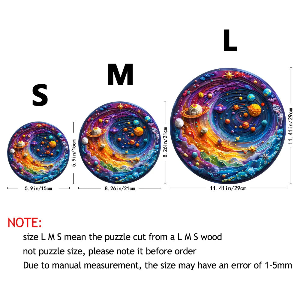 Unique A Space Wooden Jigsaw Puzzles, Planet Puzzle, Circle Jigsaw Puzzles Solar System Space Themed Puzzle Set, Wooden Jigsaw Puzzles, Wood Puzzle, DIY Crafts, Educational Toys for Adults and Kids, Perfect Gift Idea, Christmas gift Idea 185