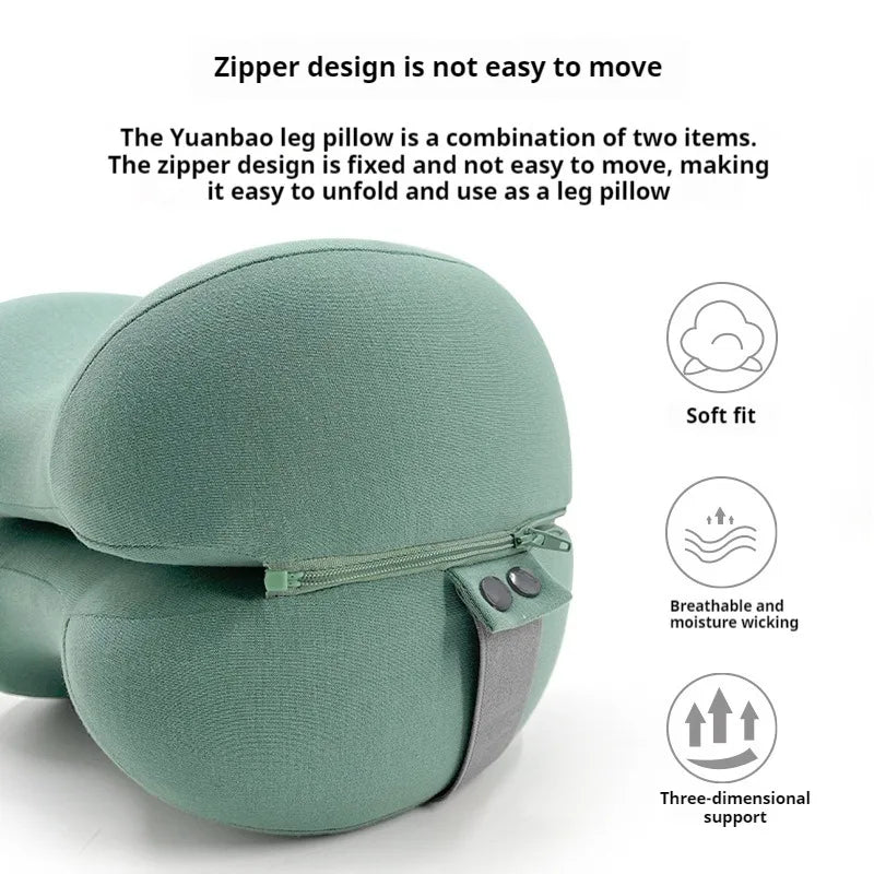 Contoured Leg Knee Pillow – Cooling Memory Foam Support Cushion for Side Sleeping and Rest