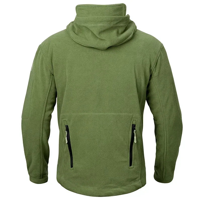 Men’s Winter Fleece Hoodie Jacket – Warm Full Zip Multi-Pocket Outdoor Coat