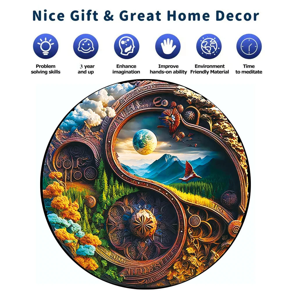 Unique Wooden Jigsaw Puzzle, Forrest, Wooden Jigsaw Puzzle, Mindfulness & Educational Animals Game for All Ages, Unique Sustainable, Wildlife Gift, Christmas gift Idea C176