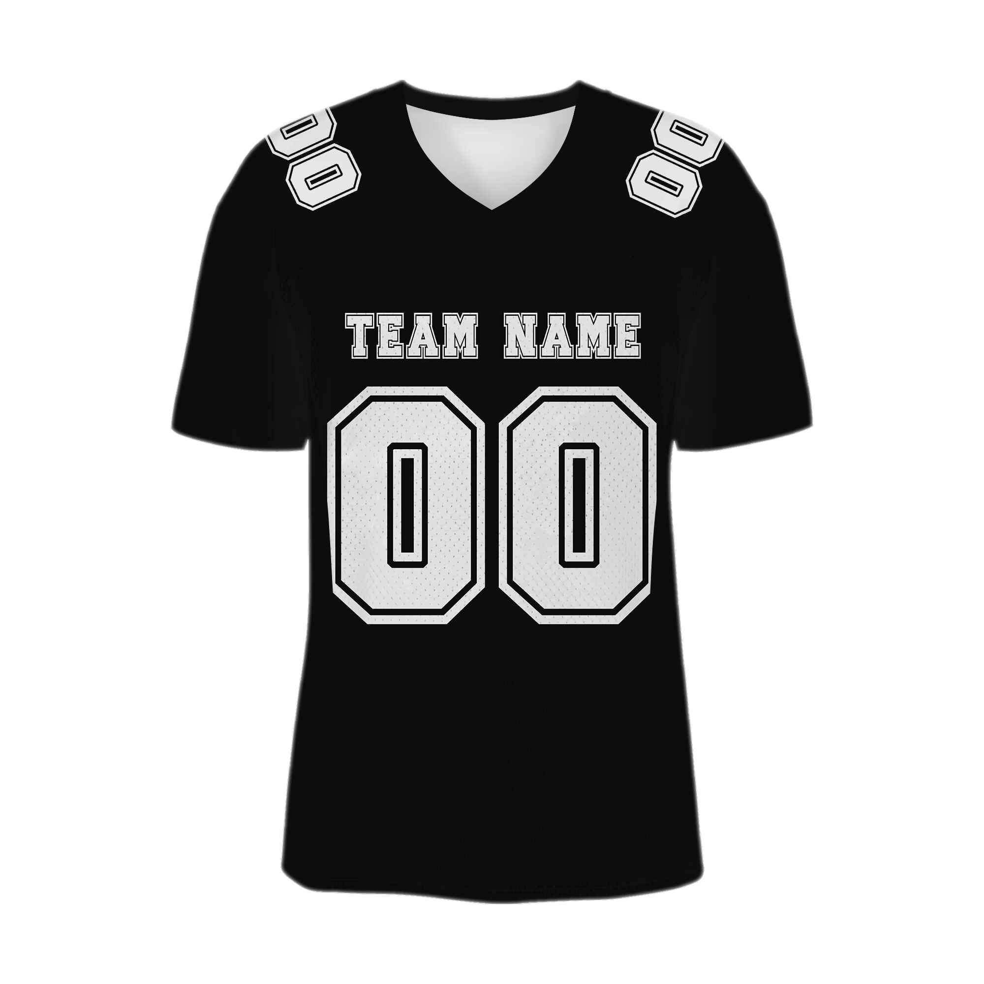 Custom Black White Mesh Authentic Football Jersey