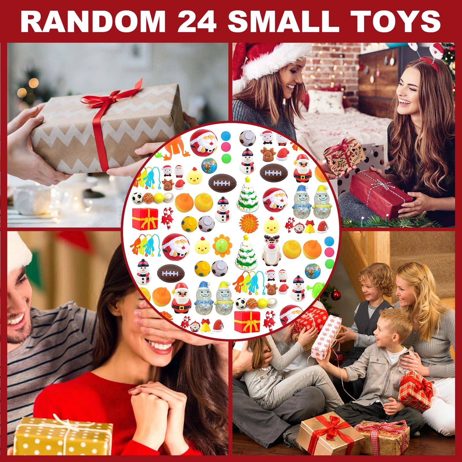 Christmas Surprise Blind Box, Mysterious Box, Holiday Advent Calendar with 24 Unique Surprise Mini Cute Animals – Fun Christmas Countdown Gift for Kids, Teen, Family, Kids Christmas Gift C50