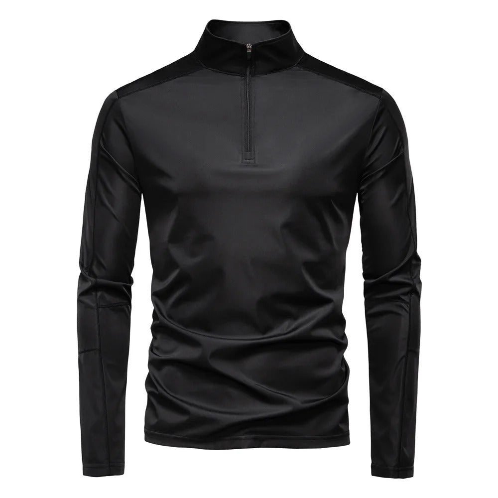 Men's UV Protection Half-Zip Long Sleeve Shirt – Quick-Dry Breathable Outdoor Performance Top