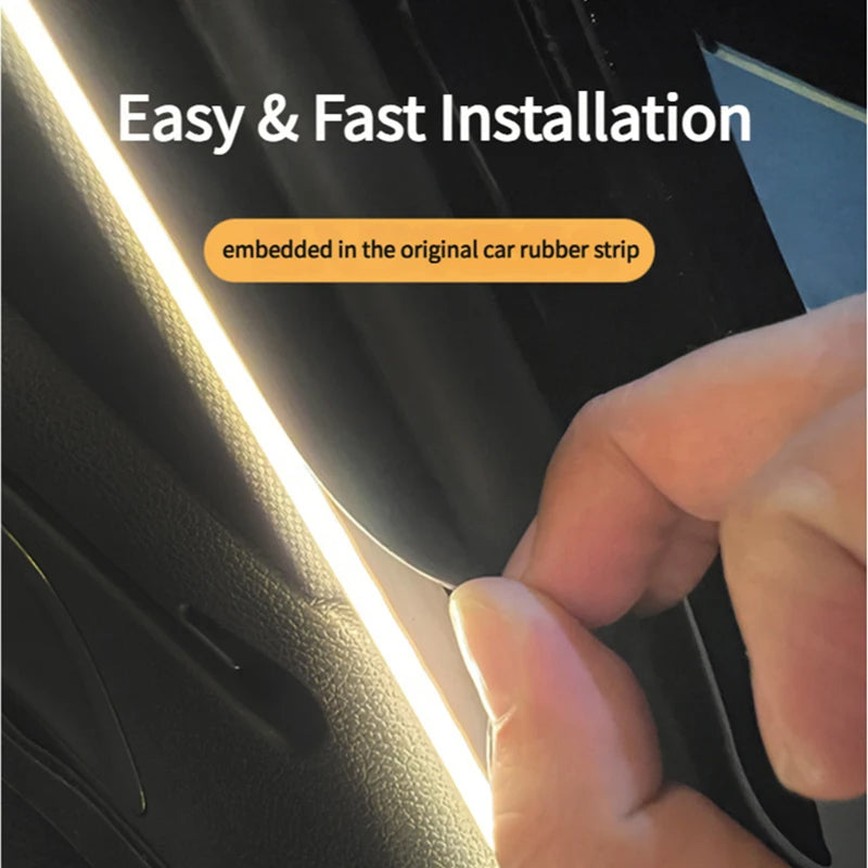 Car Trunk LED Light Strip – Waterproof Flexible PVC Ambient Light, Auto On/Off, Universal Fit for SUV & MPV