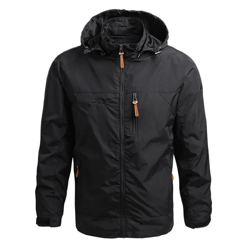 Men's Waterproof Tactical Windbreaker Jacket – Hooded Outdoor Hiking & Climbing Coat