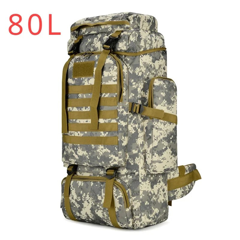 80L/100L Tactical Hiking Backpack – Large Capacity Oxford Mountaineering Backpack for Camping, Trekking & Travel