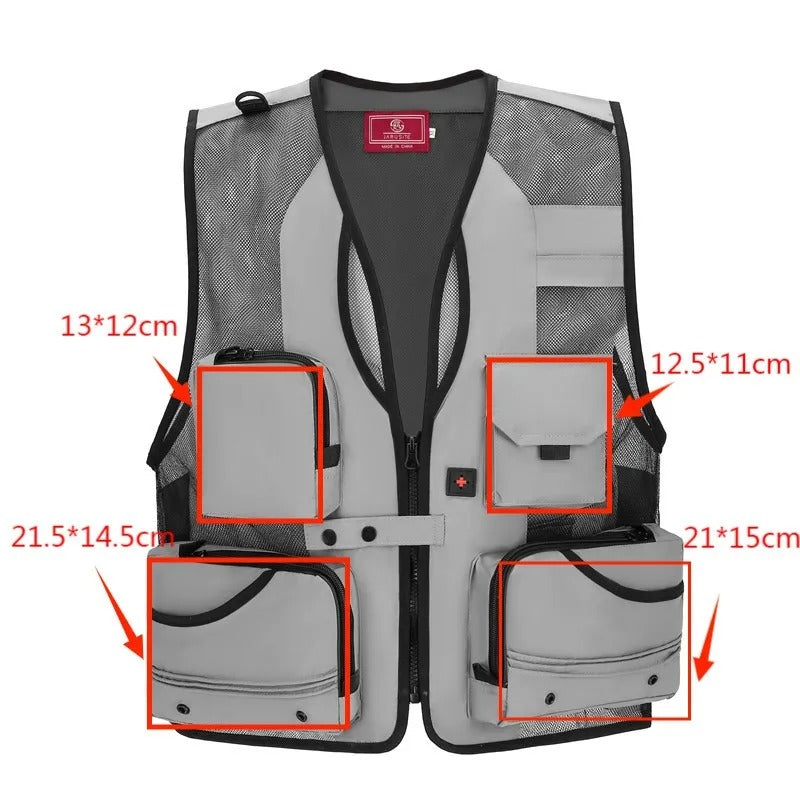 Men's Multi-Pocket Fishing Vest – Lightweight Breathable Mesh Outdoor Utility Vest