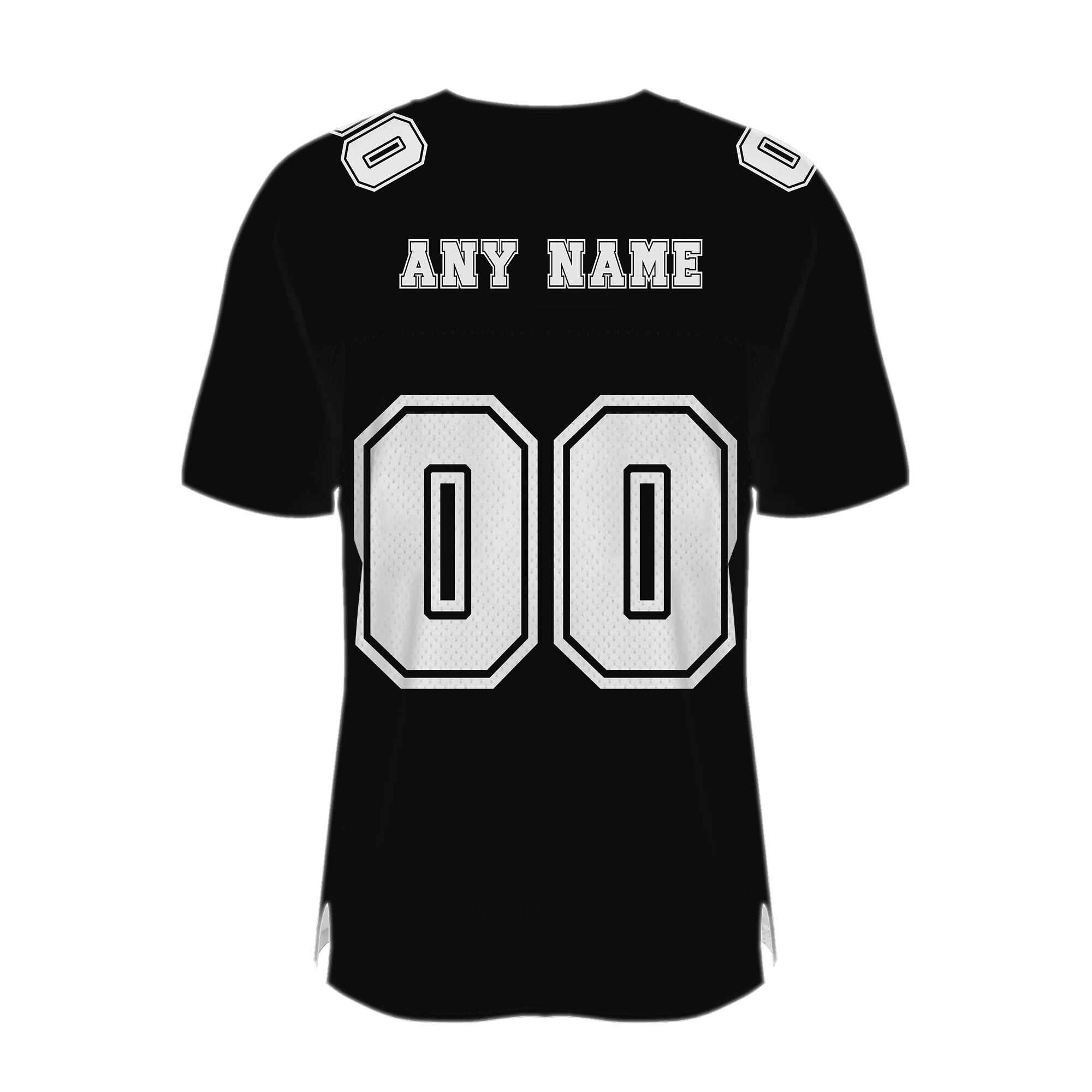 Custom Black White Mesh Authentic Football Jersey