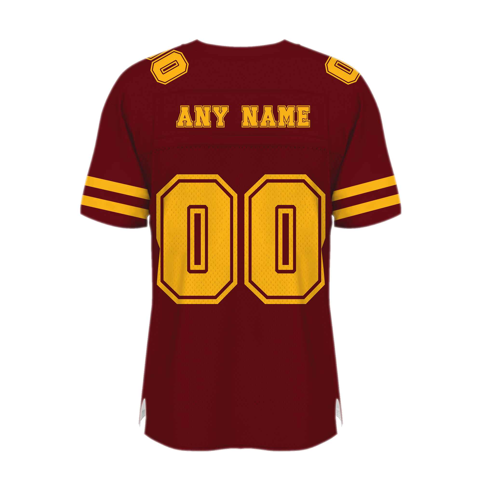 Custom Burgundy -Gold Mesh Authentic Football Jersey