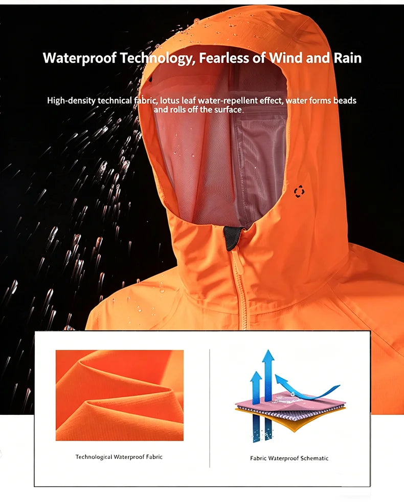 Ultra-Lightweight Waterproof Jacket for Men & Women – Breathable Windproof Rain Jacket with Heat-Sealed Seams for Hiking, Trekking, Climbing & Camping