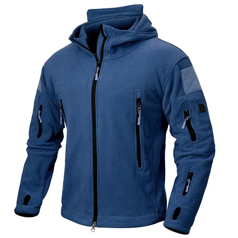 Men’s Winter Fleece Hoodie Jacket – Warm Full Zip Multi-Pocket Outdoor Coat