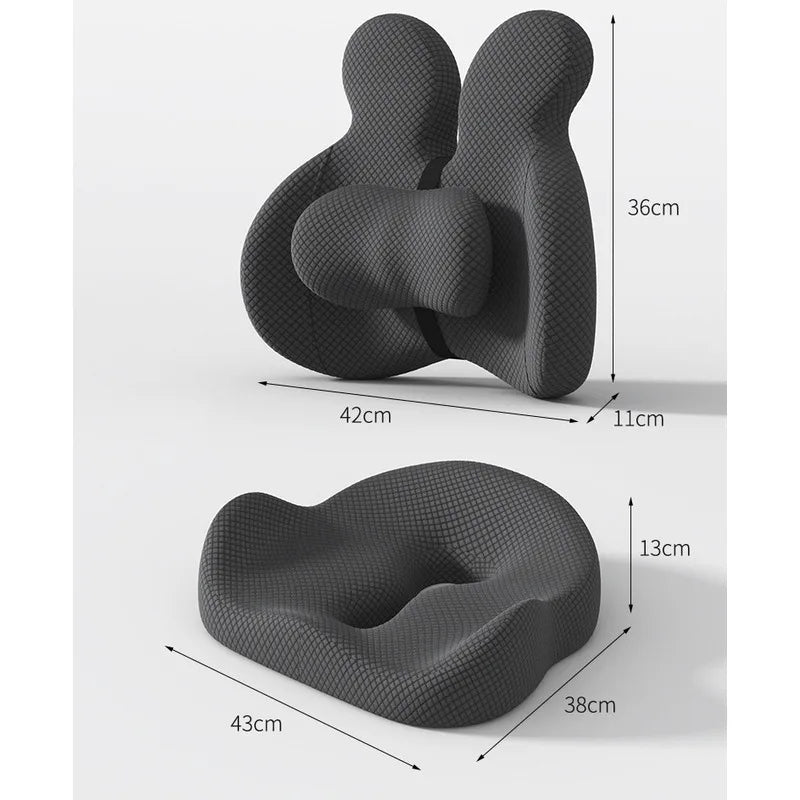 Memory Foam Office Seat Cushion with Back Support – Ergonomic Chair Cushion