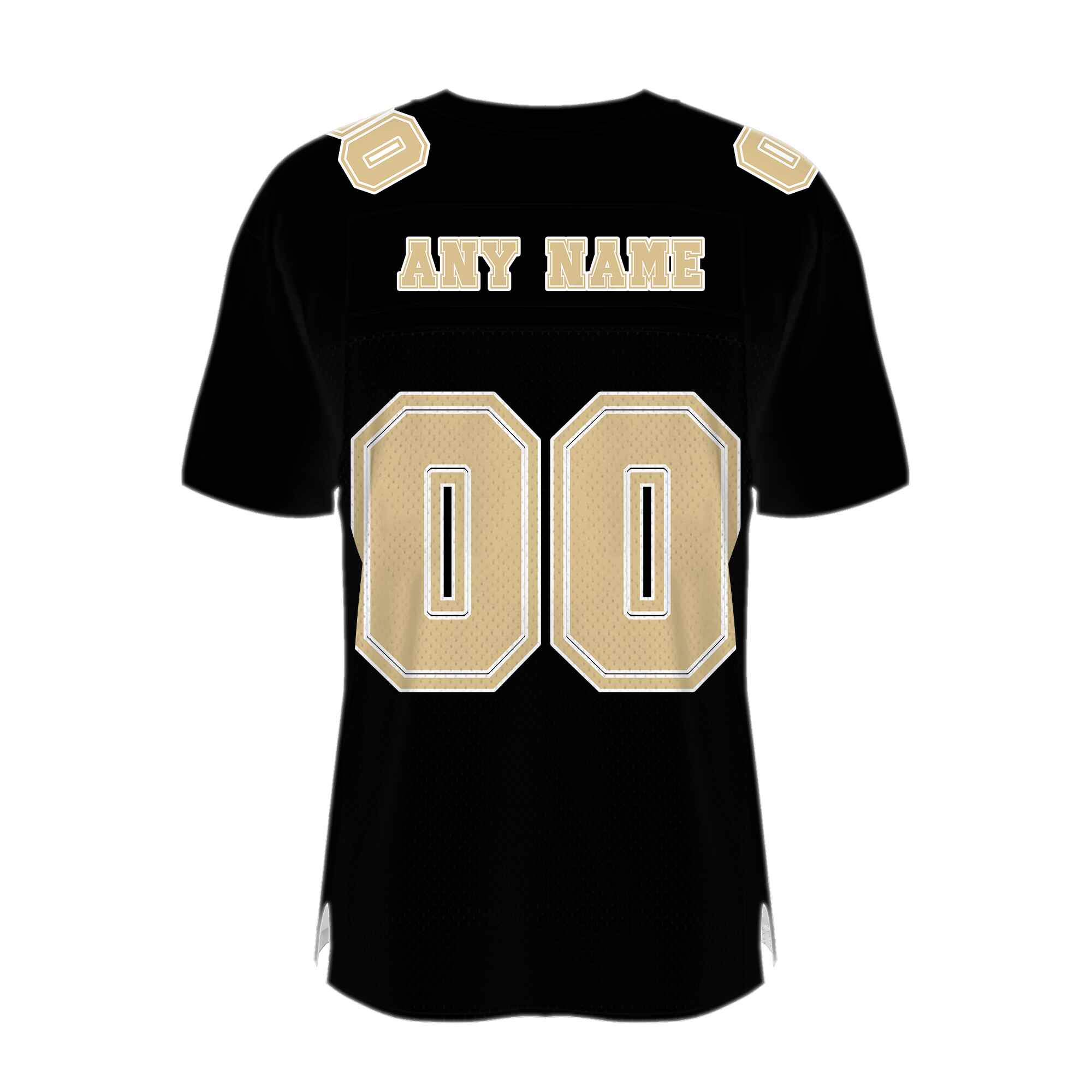 Custom Black Khaki Mesh Authentic Football Jersey