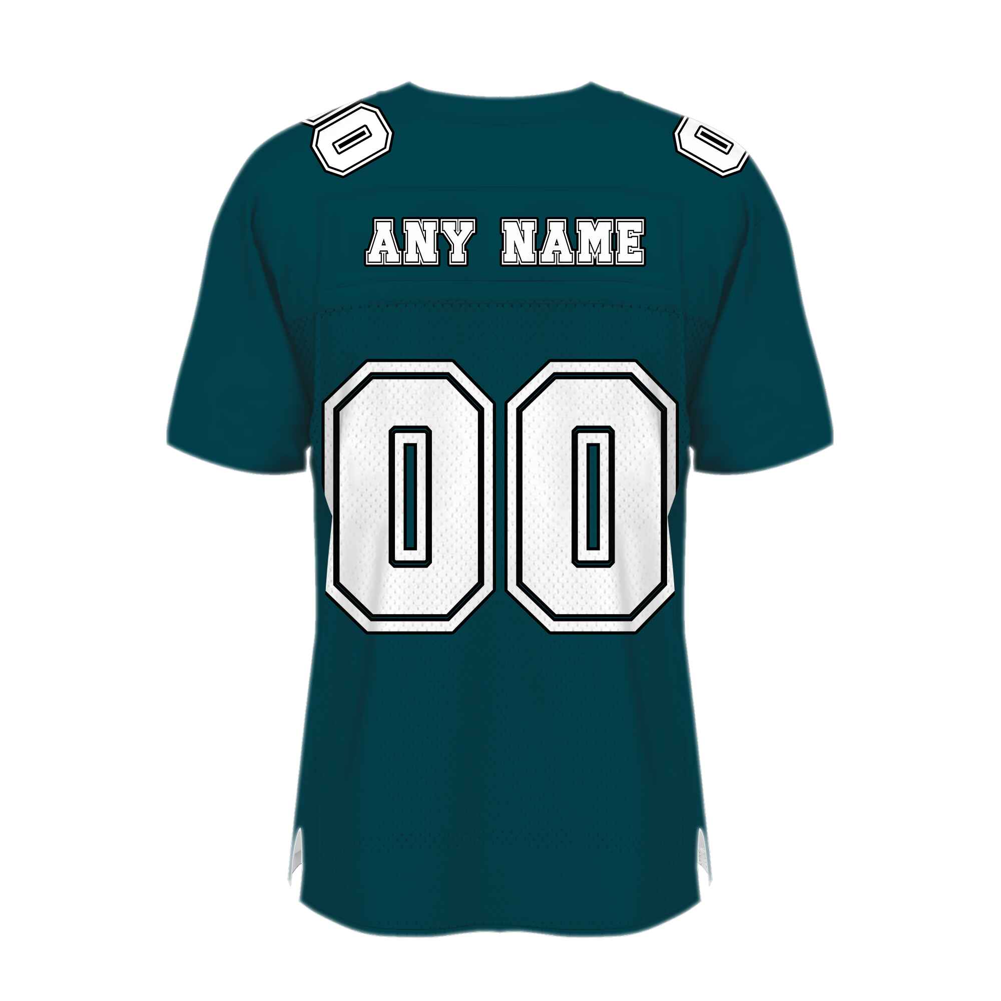 Custom Midnight Green White-Black Mesh Authentic Football Jersey