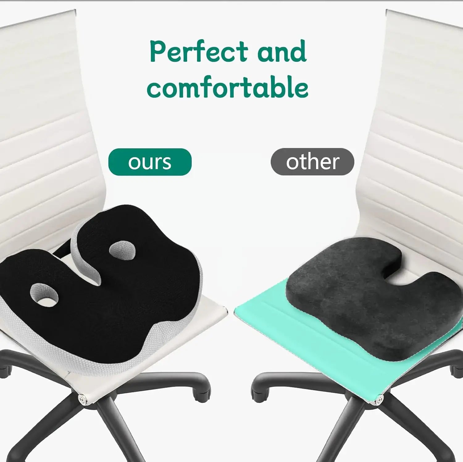Memory Foam Seat Cushion – Ergonomic Adjustable Width Cushion for Office Chair and Car Seat