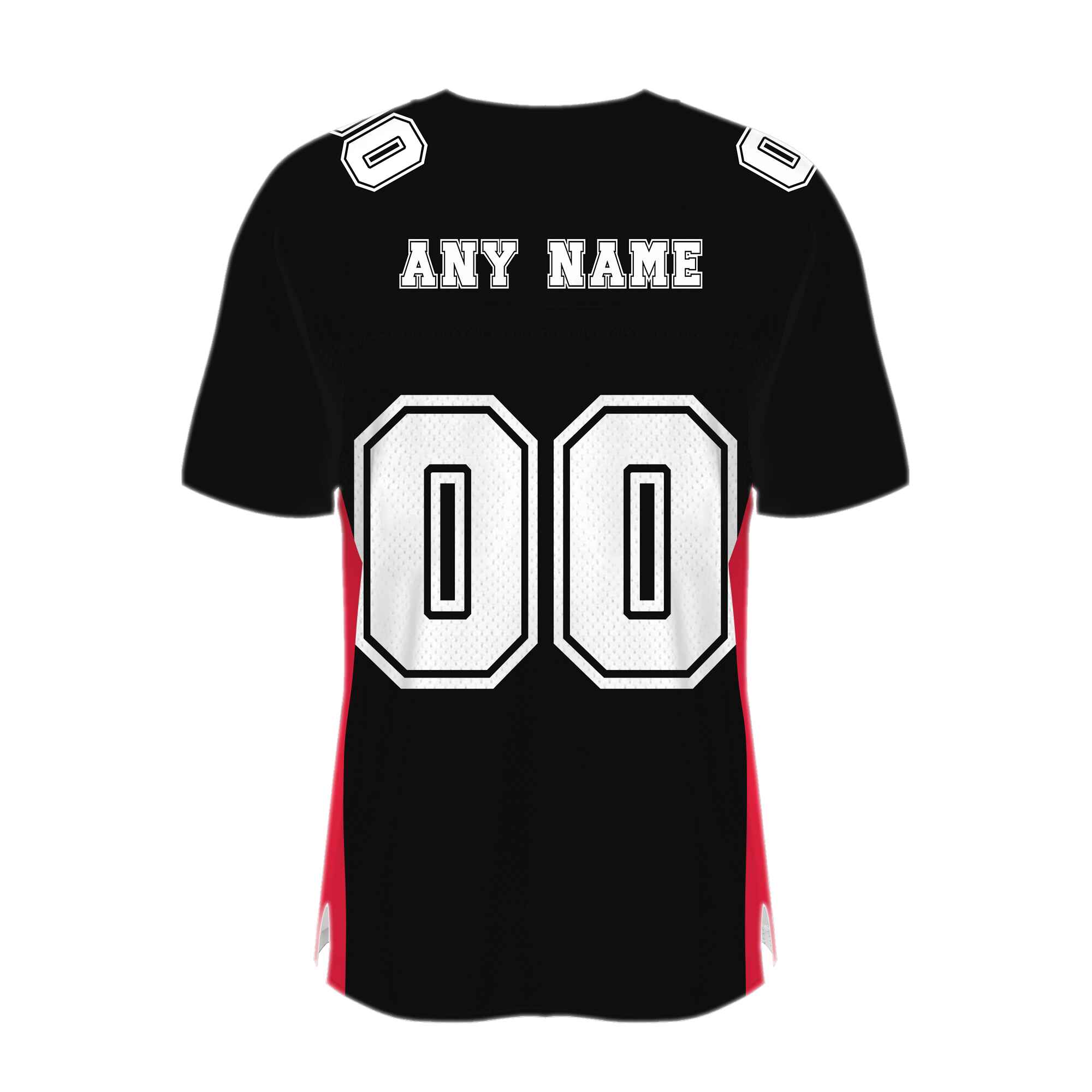 Custom Black White-Red Mesh Authentic Football Jersey