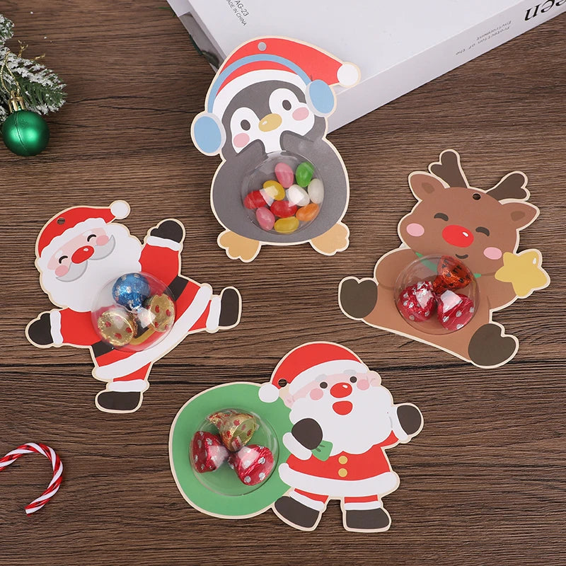 12/24Pcs Christmas Candy & Chocolate Holder Cards – Xmas Tree Hanging Pendants for Holiday Party & Kids Gifts