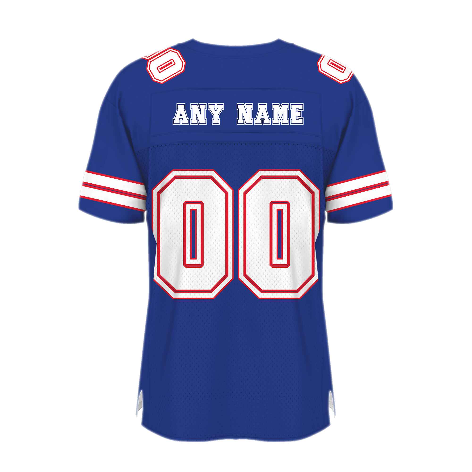 Custom Royal White-Red Mesh Authentic Football Jersey
