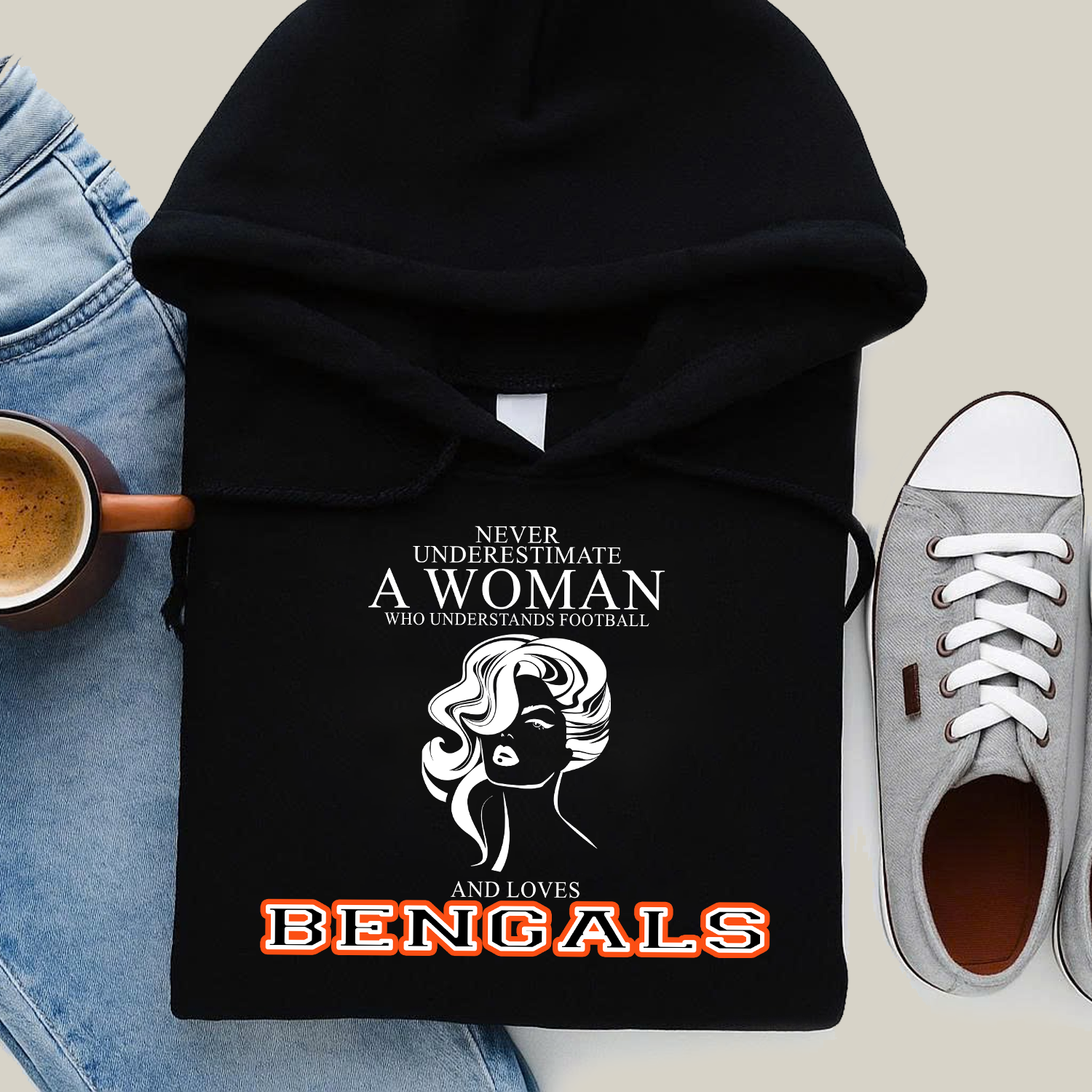 Never Underestimate A Woman Who Understand Football And Loves Bengals Hoodie- Never Underestimate Sweatshirt- Custom Hoodies