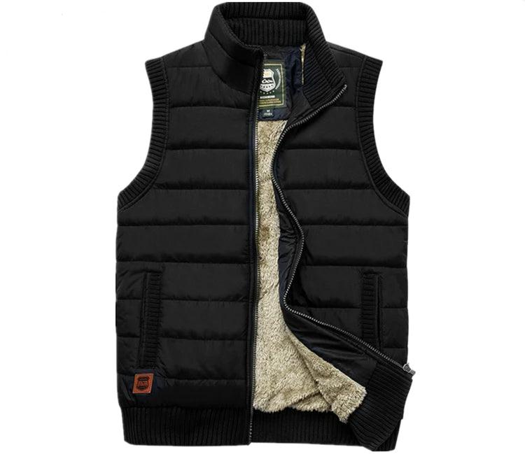 Men's Puffer Vest Warm Sleeveless Winter Jackets Waterproof Zipper Coats With Stand-Up Collar Casual Lightweight Outerwear For Cold Weather C9