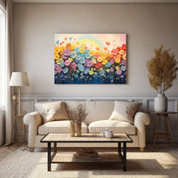 Thumbnail for Wildflowers on Canvas, Colorful Wildflower Field Art Print 02, Minimalist Flower Wall Art, Abstract Wall Art, Watercolor flowers, Floral Print, Classic, Rustic Farmhouse, Wildflower Home Decor, Flower Painting Canvas, Floral Wall Art