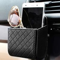 Thumbnail for Car Auto Seat Back Interior Air Vent Cell Phone Holder Pouch Bag Box Tidy Storage Coin Bag Case Organizer with Hook, Custom fit for Car