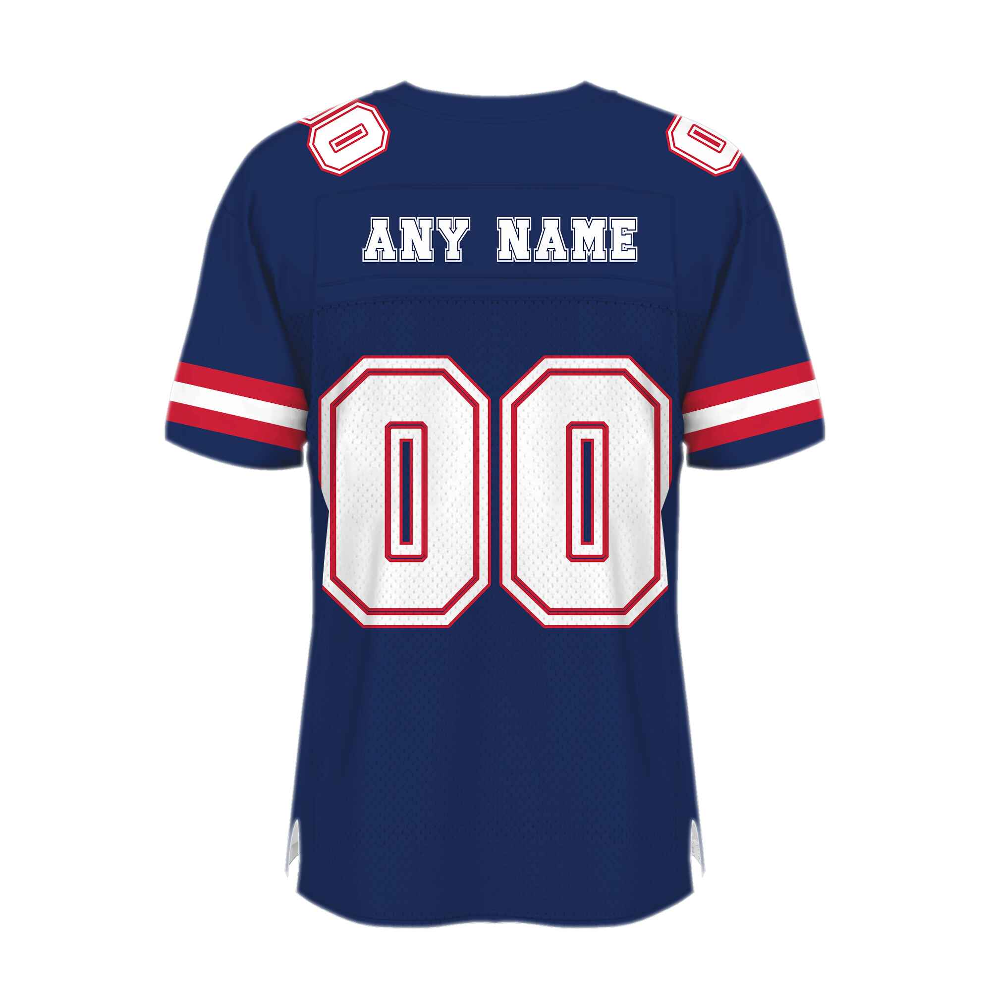 Custom Navy White-Red Mesh Authentic Football Jersey