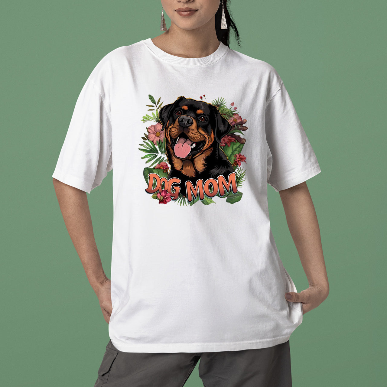 Rottweiler Dog T-shirt, Pet Lover Shirt, Dog Lover Shirt, Dog Mom T-Shirt, Dog Owner Shirt, Gift For Dog Mom, Funny Dog Shirts, Women Dog T-Shirt, Mother's Day Gift, Dog Lover Wife Gifts, Dog Shirt
