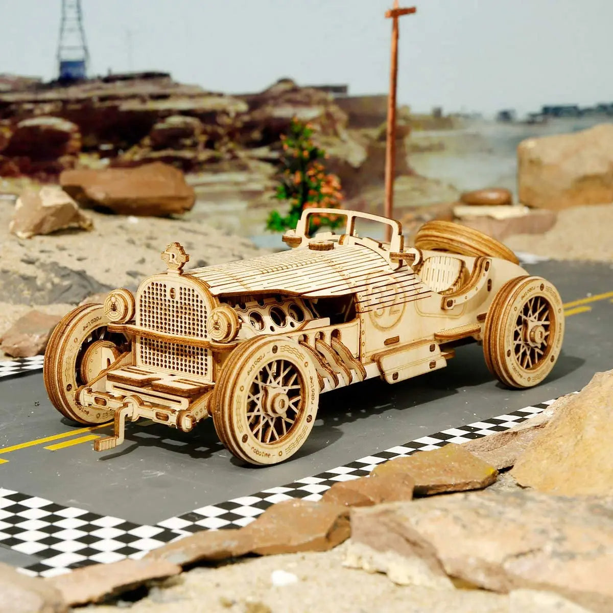 3D Wooden Puzzle Car Model DIY Assembly Toy Birthday Gift for Boys Children's Mechanical Kit Home Décor, Kids Christmas Gift C55
