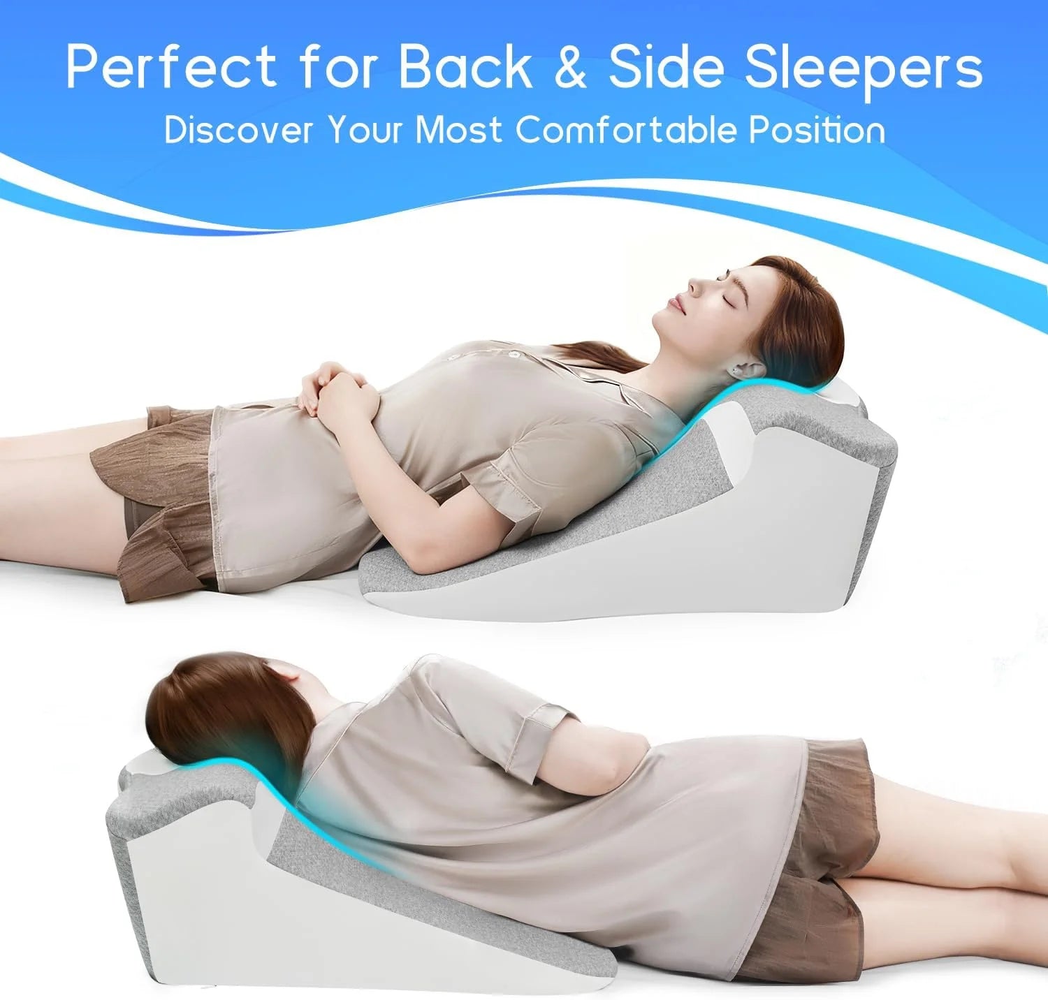 Bed Wedge Sleeping Pillow – Ergonomic Wedge Support Pillow for Reading, Resting, and Relaxation