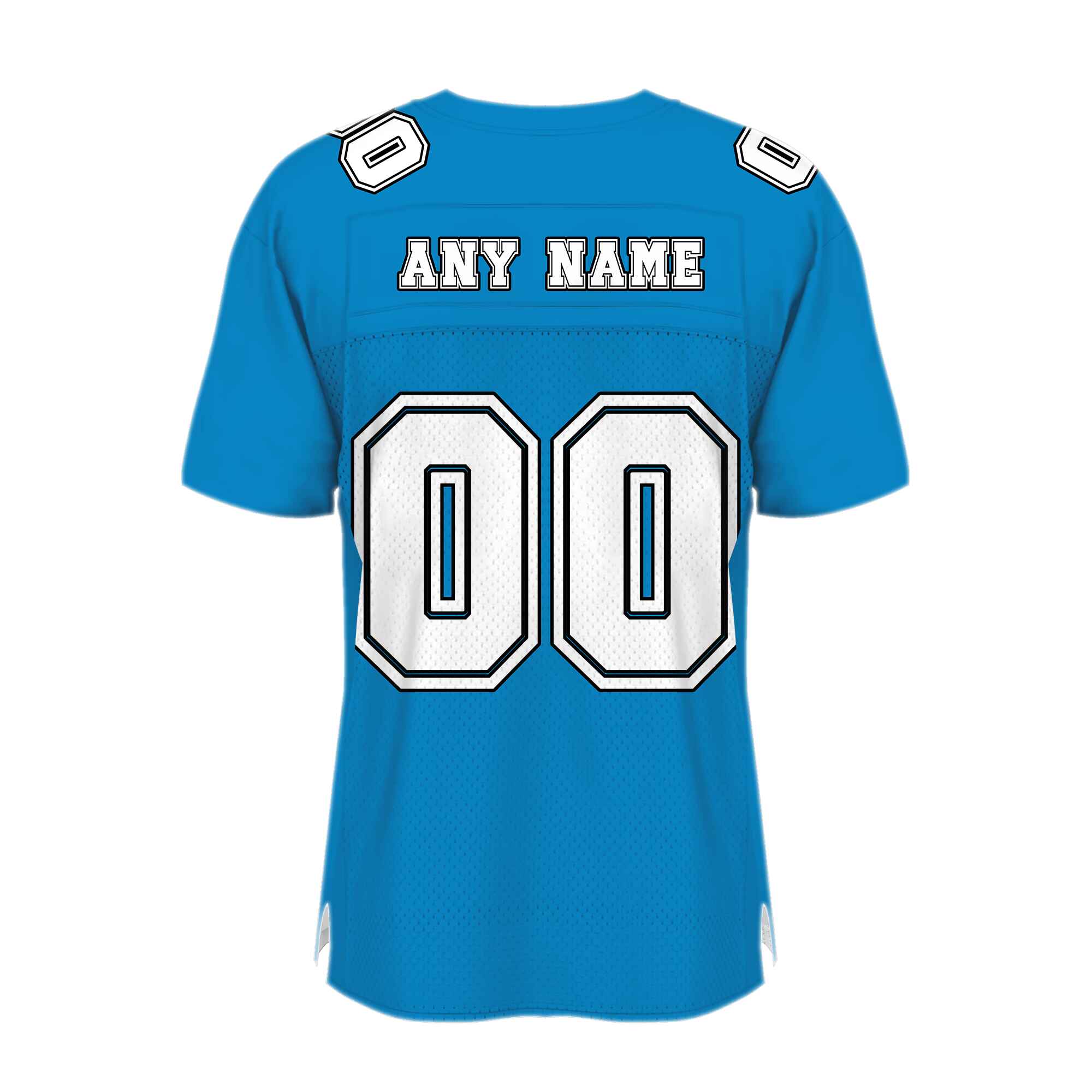 Custom Powder Blue White-Black Mesh Authentic Football Jersey