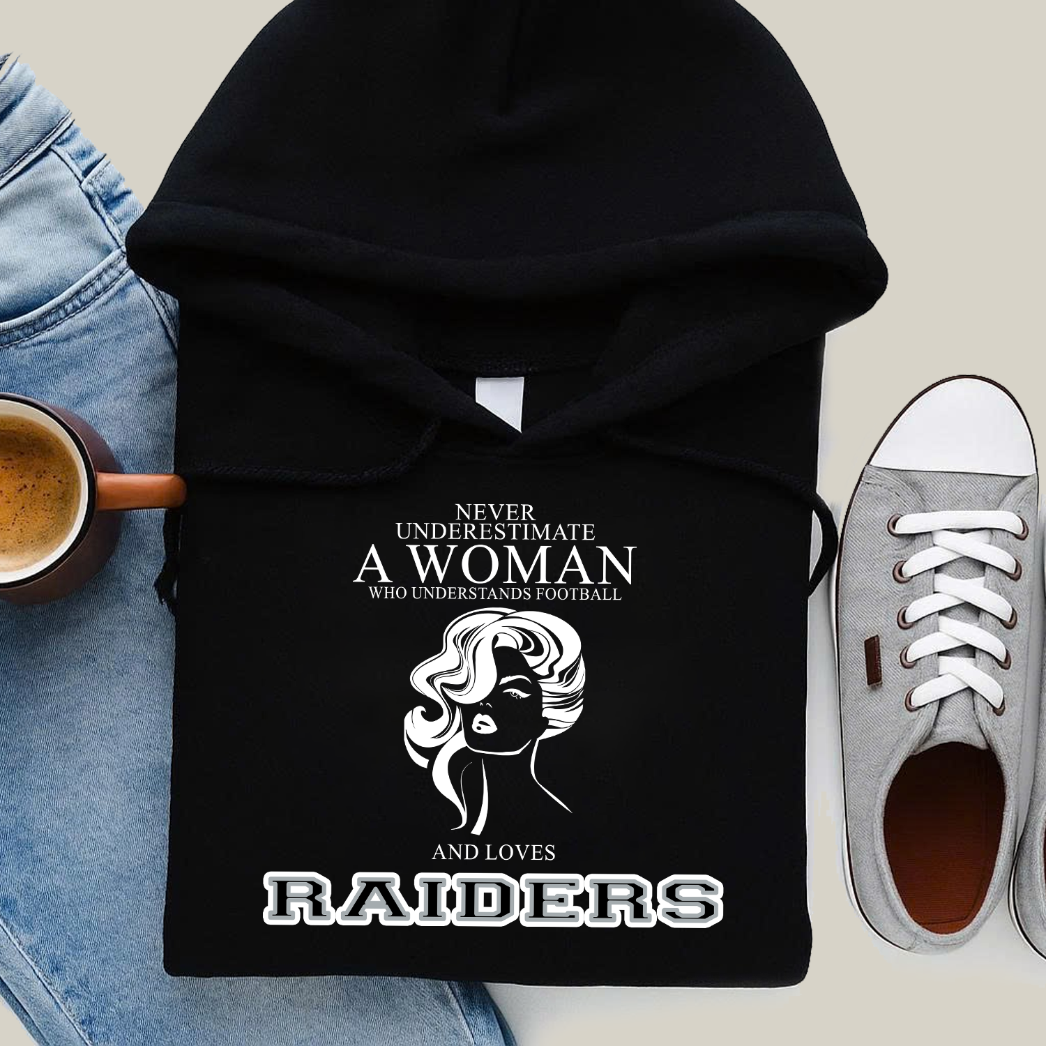 Never Underestimate A Woman Who Understand Football And Loves Raiders Hoodie- Never Underestimate Sweatshirt- Custom Hoodies