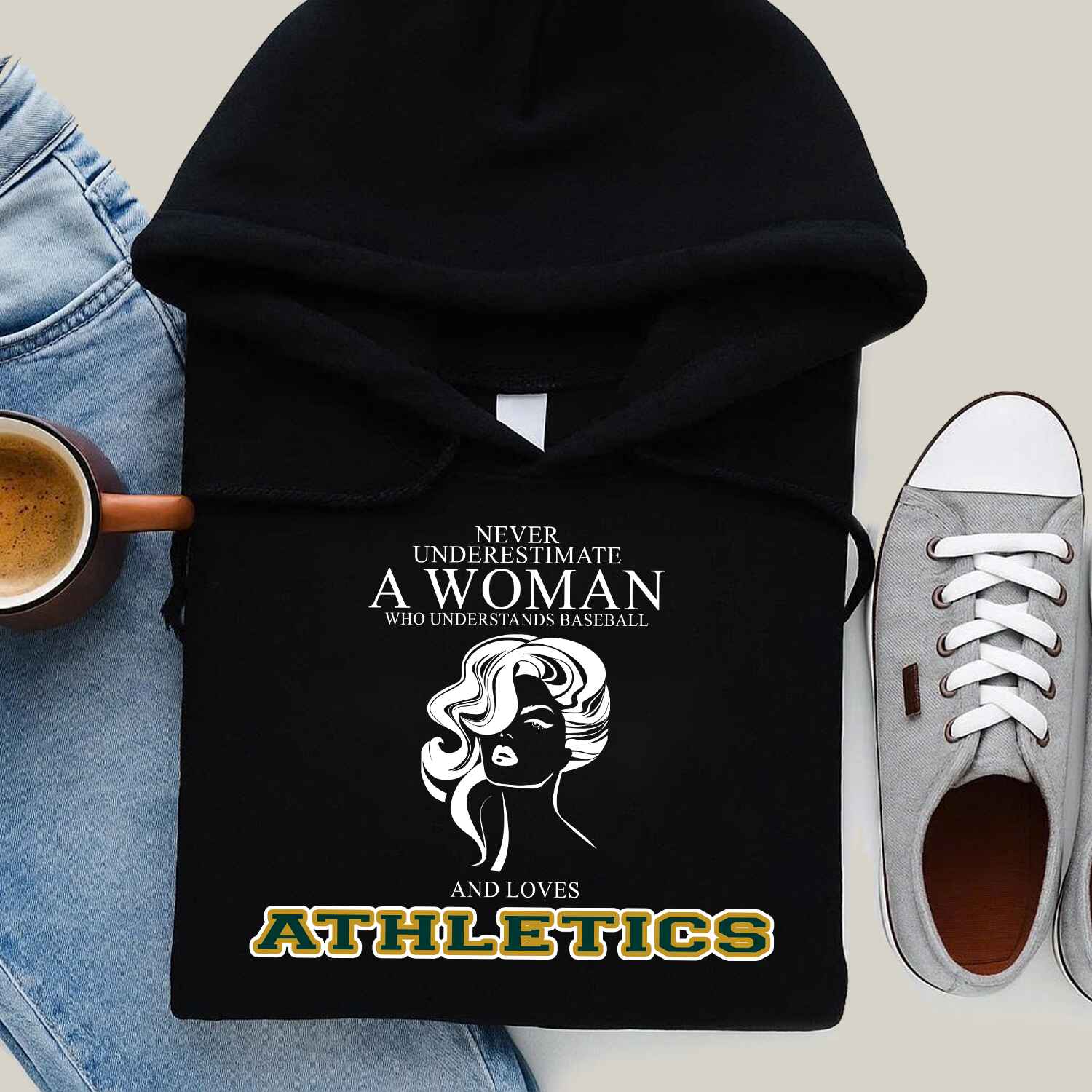 Never Underestimate A Woman Who Understand Baseball And Loves Athletics Hoodie- Never Underestimate Sweatshirt- Custom Hoodies