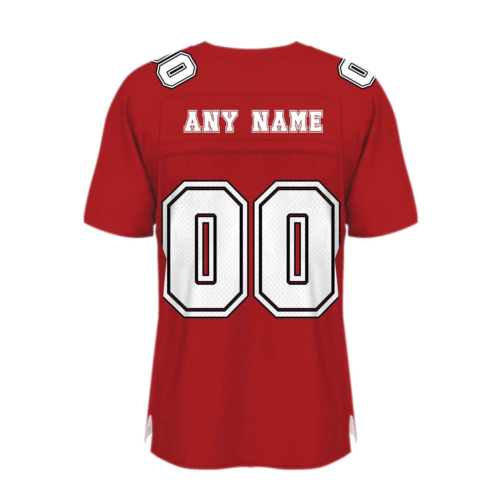 Custom Red White-Black Mesh Authentic Football Jersey