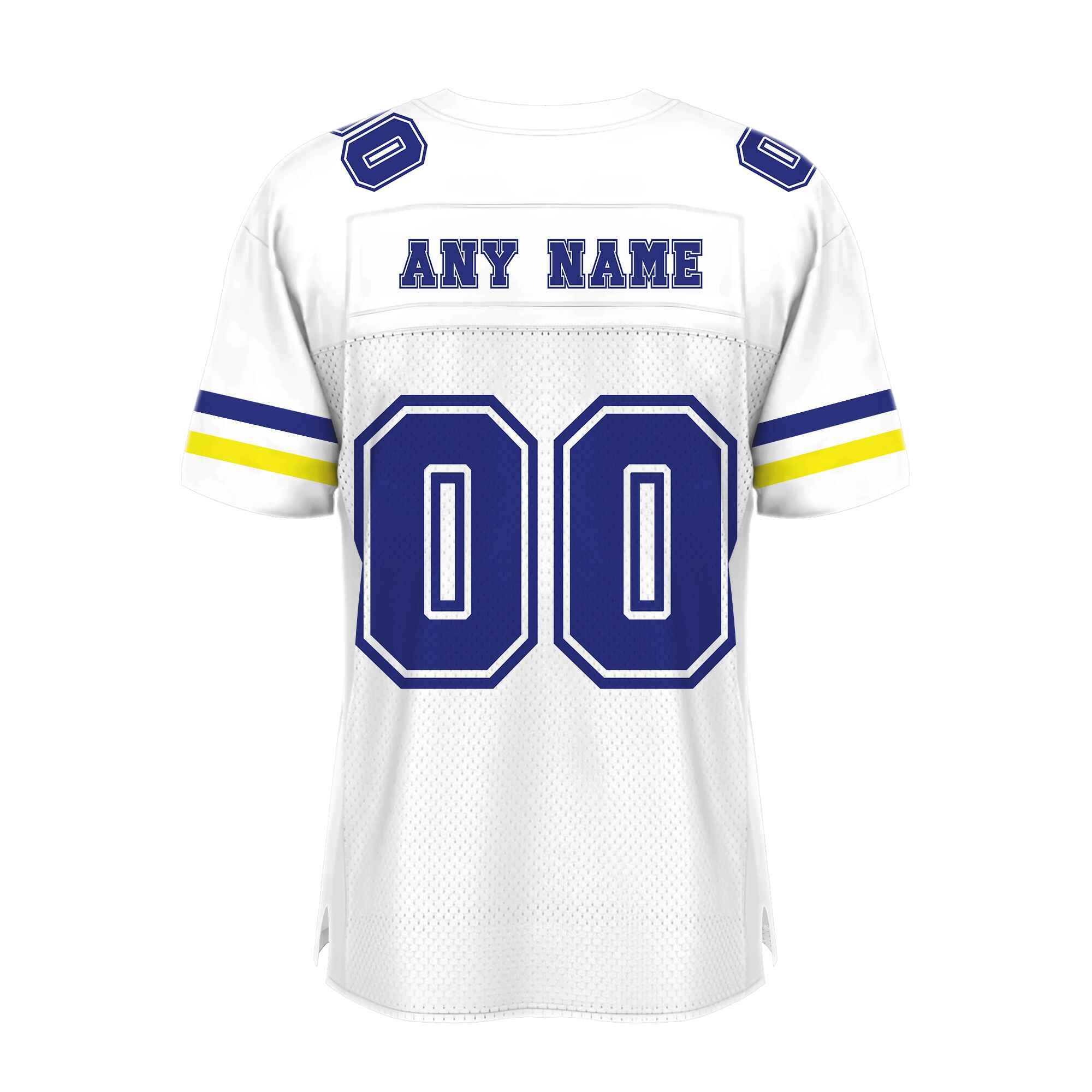 Custom White Royal-Gold Mesh Authentic Football Jersey