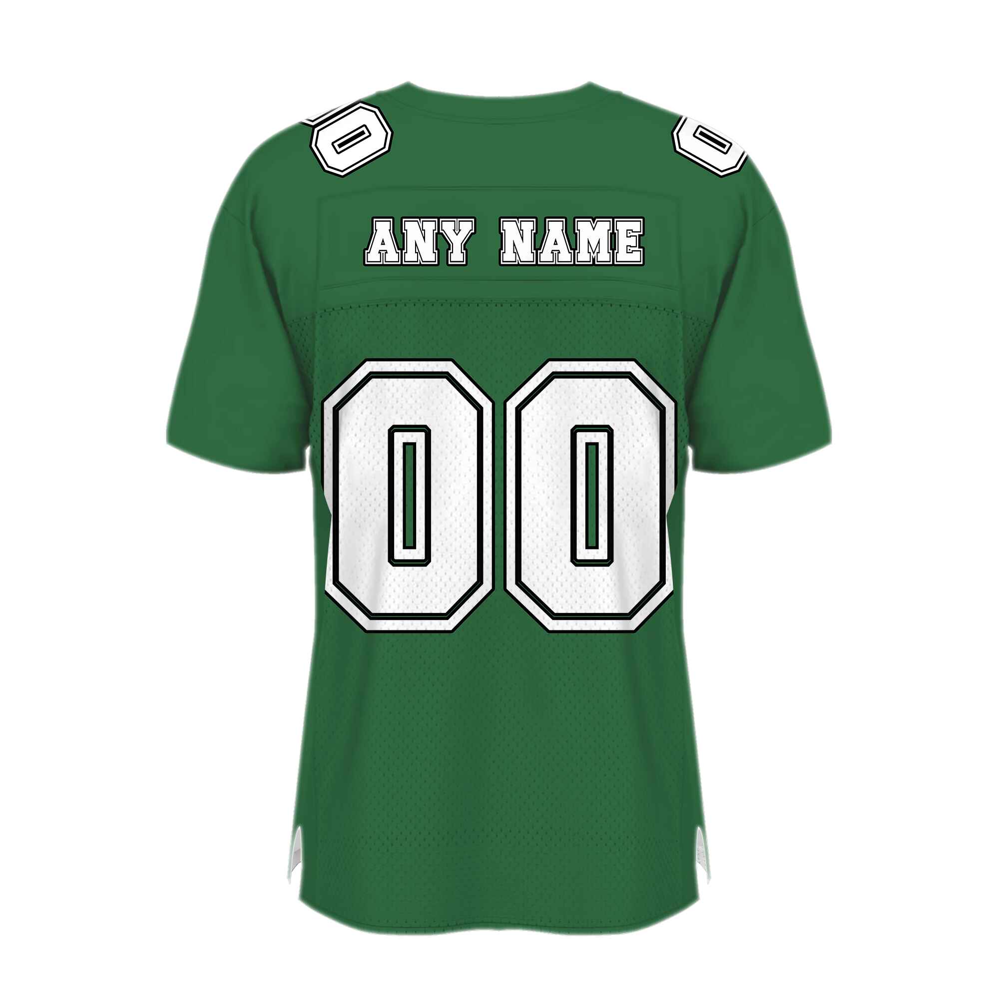 Custom Grass Green White-Black Mesh Authentic Football Jersey