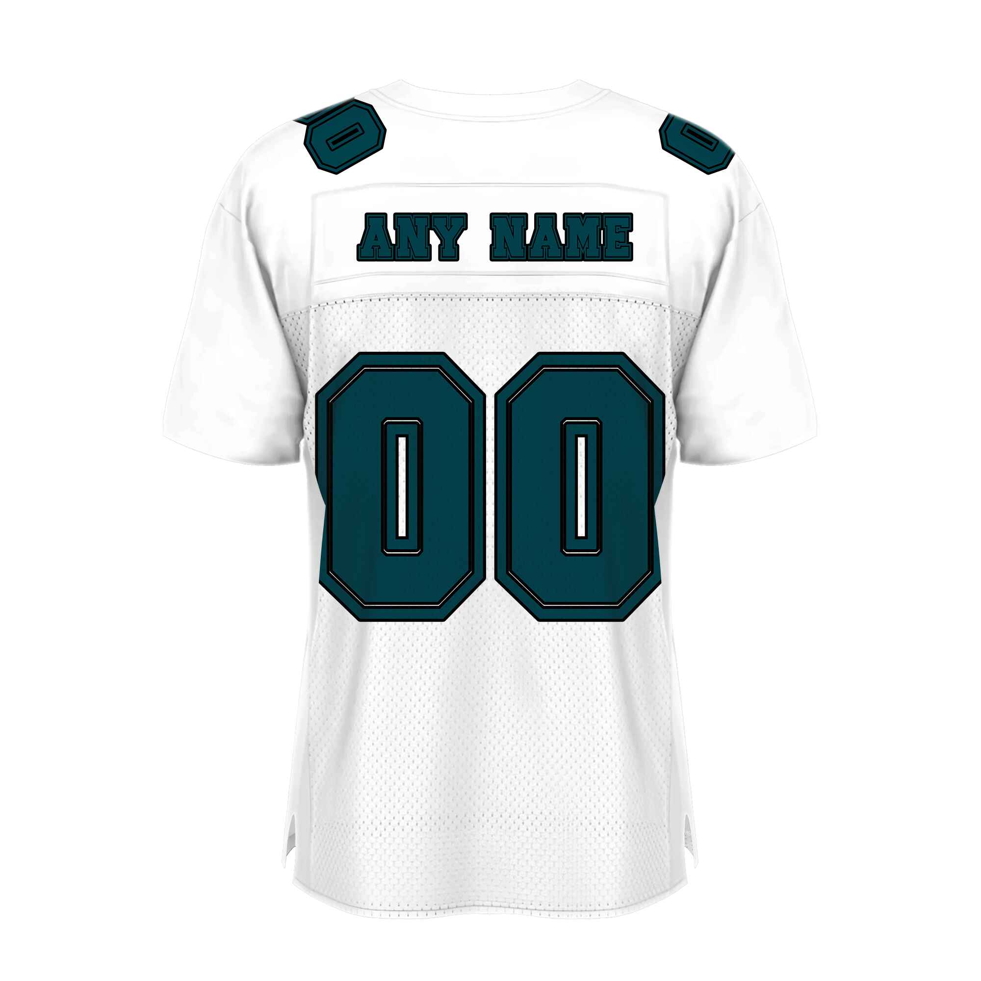 Custom White Green-Black Mesh Authentic Football Jersey