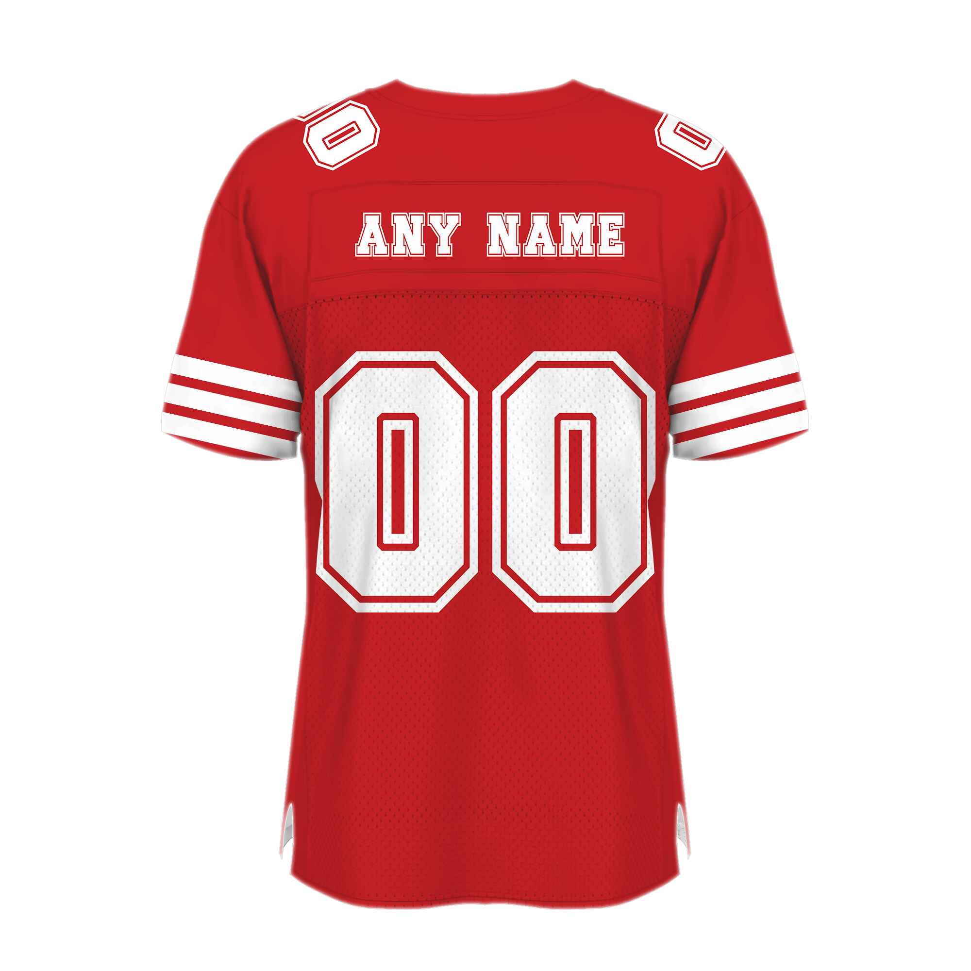 Custom Red White Mesh Authentic Football Jersey