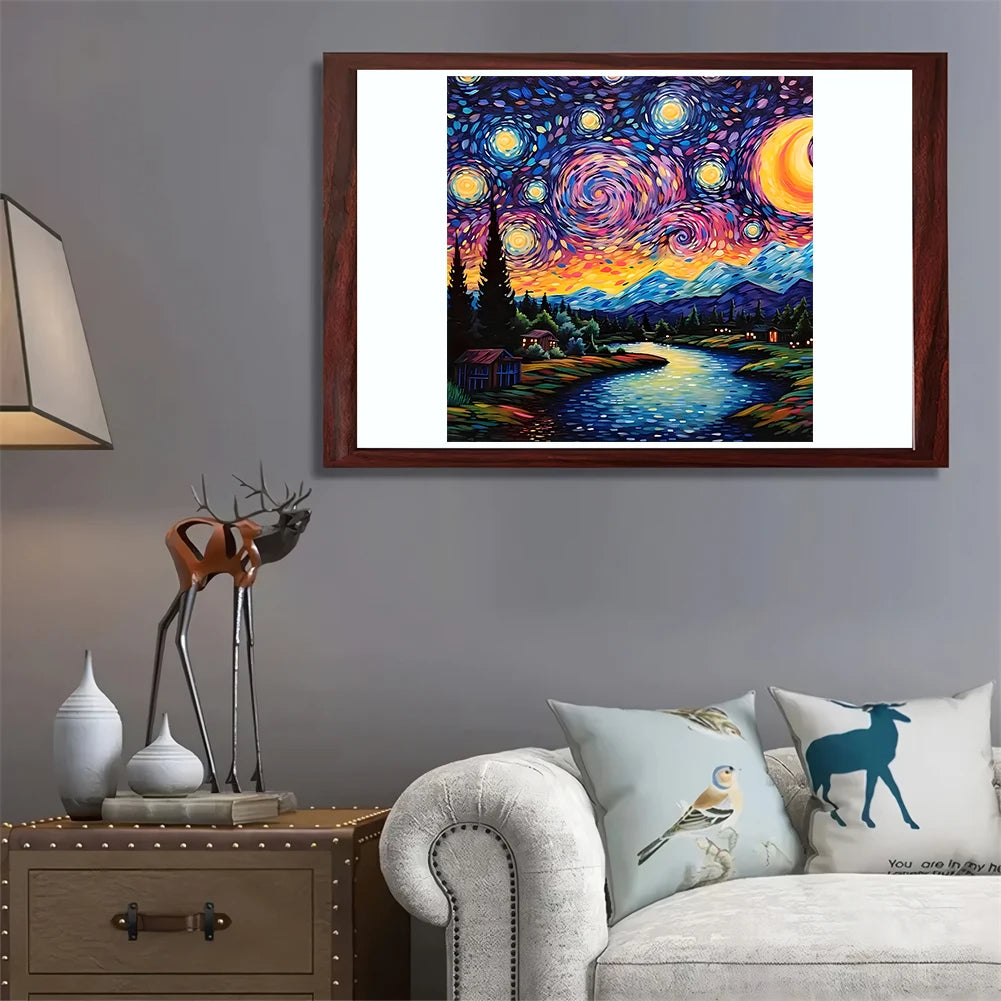 Unique Wooden Jigsaw Puzzle, Starry Night Wooden Puzzle, Vincent Van Gogh, Wooden Jigsaw Puzzle, Mindfulness & Educational Animals Game for All Ages, Unique Sustainable, Wildlife Gift, Christmas gift Idea C175