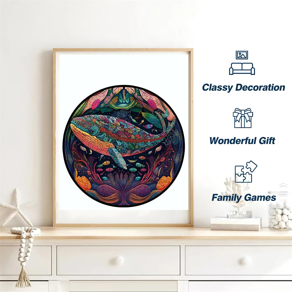 Unique Animal Wooden Jigsaw Puzzles, Whale, DIY Crafts, Educational Toys for Adults and Kids, Perfect Gift Idea, Christmas gift Idea 189