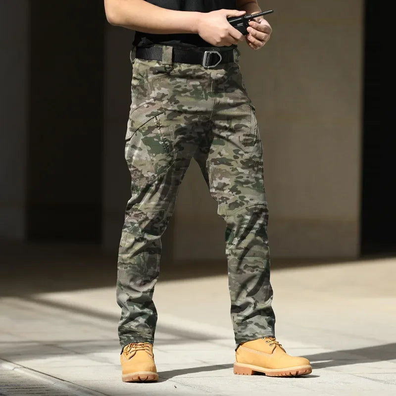 Men’s Stretch Cotton Cargo Pants – Multi-Pocket Outdoor Tactical Hiking Trousers