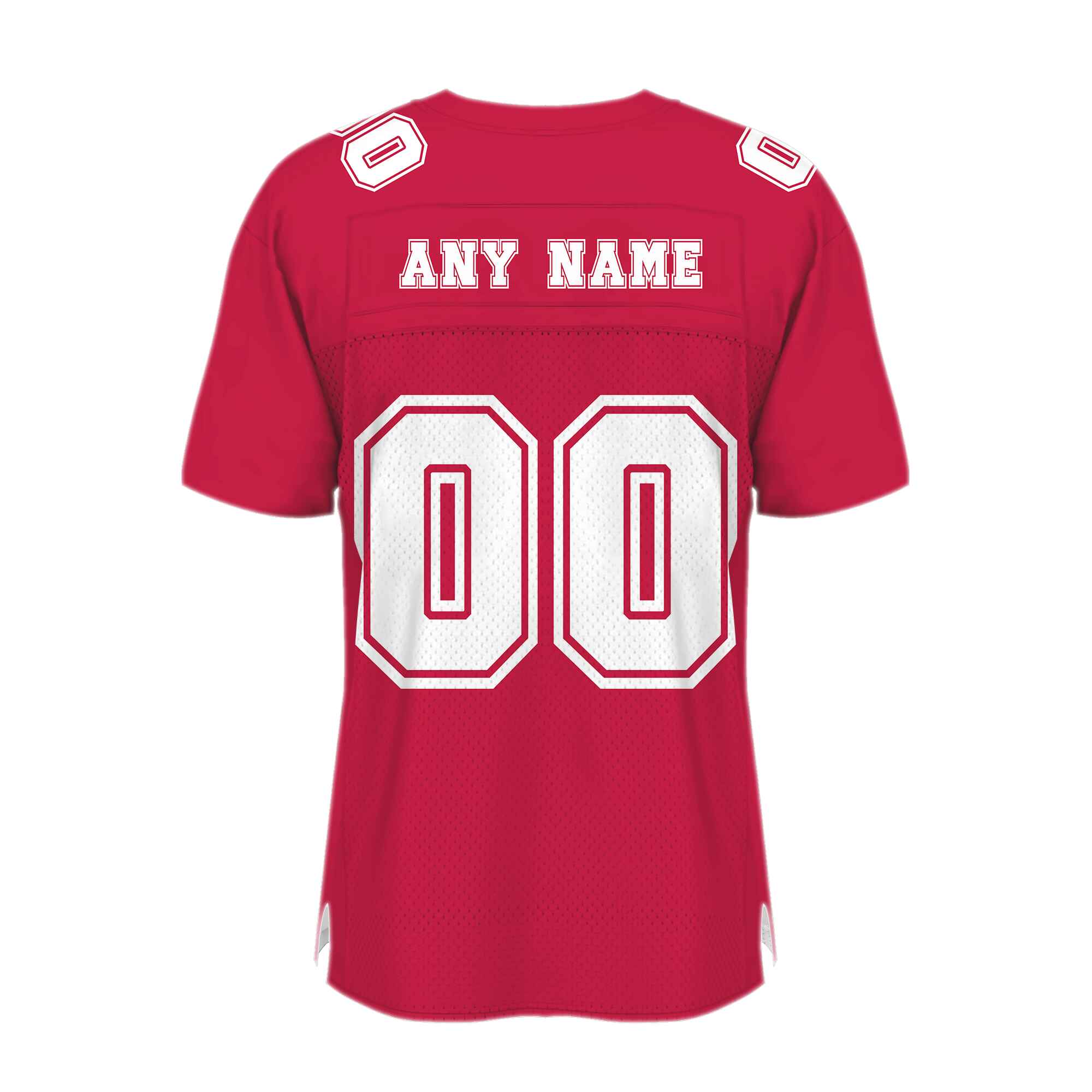Custom Red White Mesh Authentic Football Jersey