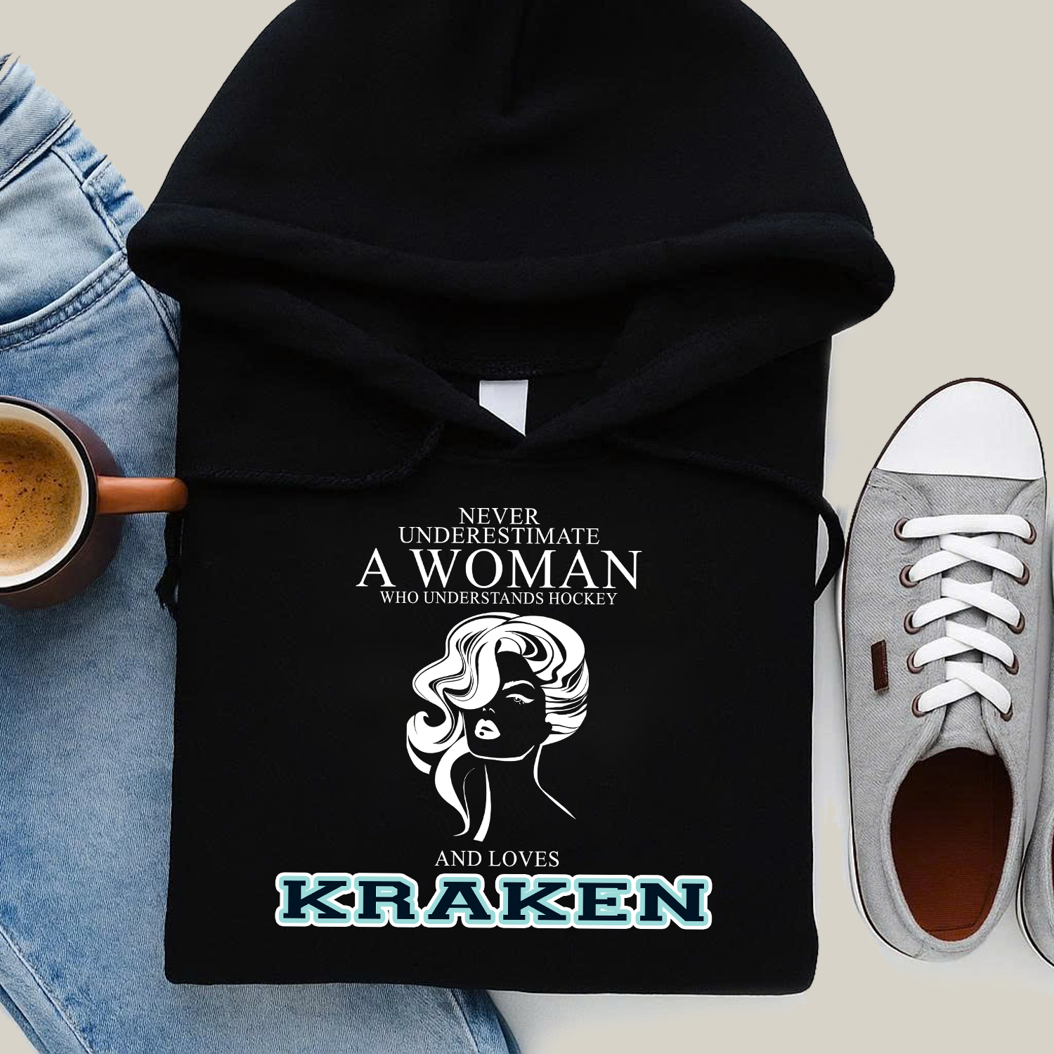 Never Underestimate A Woman Who Understand Hockey And Loves Kraken Hoodie- Never Underestimate Sweatshirt- Custom Hoodies