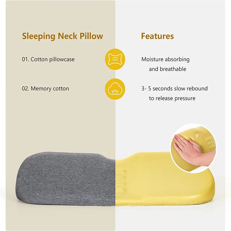Memory Foam Cervical Pillow – Ergonomic Contour Bed Pillow for Side and Back Sleeping