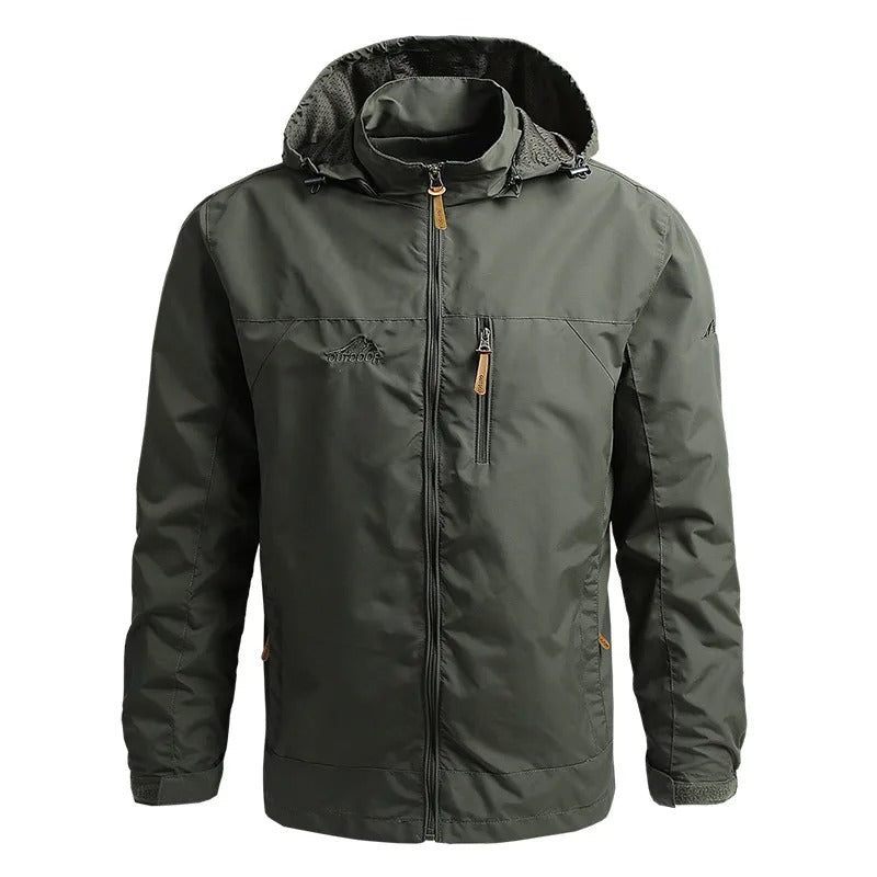 Men's Waterproof Tactical Windbreaker Jacket – Hooded Outdoor Hiking & Climbing Coat