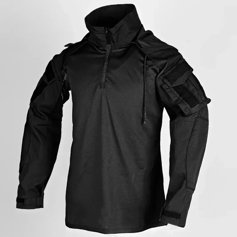 Hooded Tactical Combat Shirt – Long Sleeve Camouflage Outdoor Performance Top