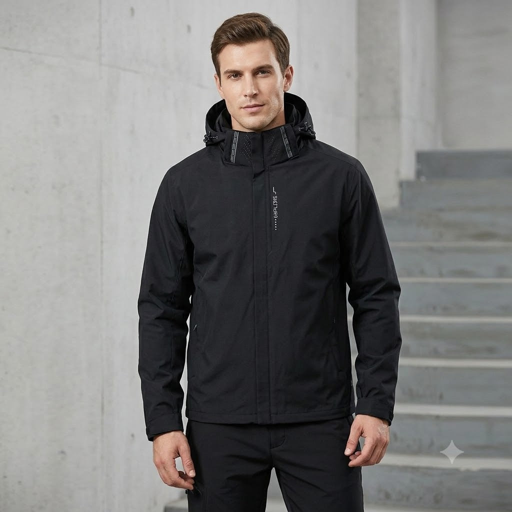 Men's Waterproof Outdoor Jacket – Lightweight Windproof Hooded Coat for Hiking, Cycling & Everyday Wear